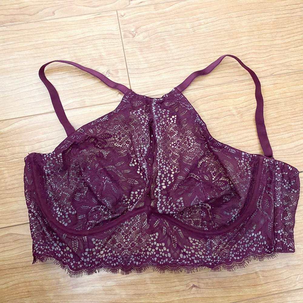 Victoria’s Secret Burgundy Lace Lace Bralette size 36DD